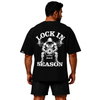 تیشرت مردانه زنانه اورسایز نخی 1991 Lock In Season مدل TS19110 مشکی پشت