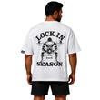 تیشرت مردانه زنانه اورسایز نخی 1991 Lock In Season مدل TS19110 سفید پشت