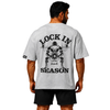 تیشرت مردانه زنانه اورسایز نخی 1991 Lock In Season مدل TS19110 طوسی پشت