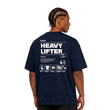 بک پرینت تیشرت اورسایز heavy lifter  با کد TS19108 رنگ سرمه ای