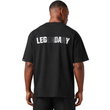 تیشرت اورسایز Legendary کد TS19114 رنگ مشکی بک پرینت Leg Day نمای پشت کامل برند 1991