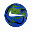 توپ فوتبال چرمی دوختی طرح Nike 2024 سایز 5 رنگ آبی با پنل‌های سبز — نمای جلو