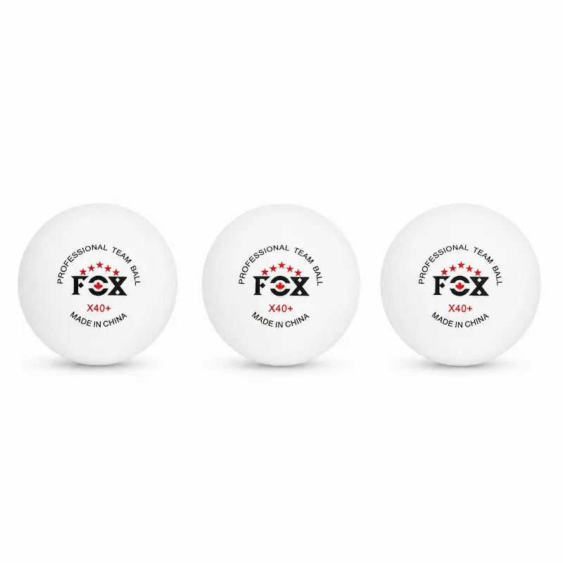 سه عدد توپ پینگ پنگ فاکس سفید X40+ با لوگوی Professional Team Ball