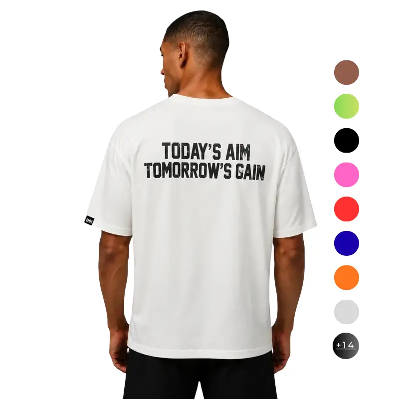 تیشرت مردانه زنانه اورسایز نخی 1991 today's aim tomorrow's gain مدل TS19115 22 رنگ