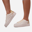 کفش کتانی دخترانه زارا مدل sneaker zara - 0071_Creamy