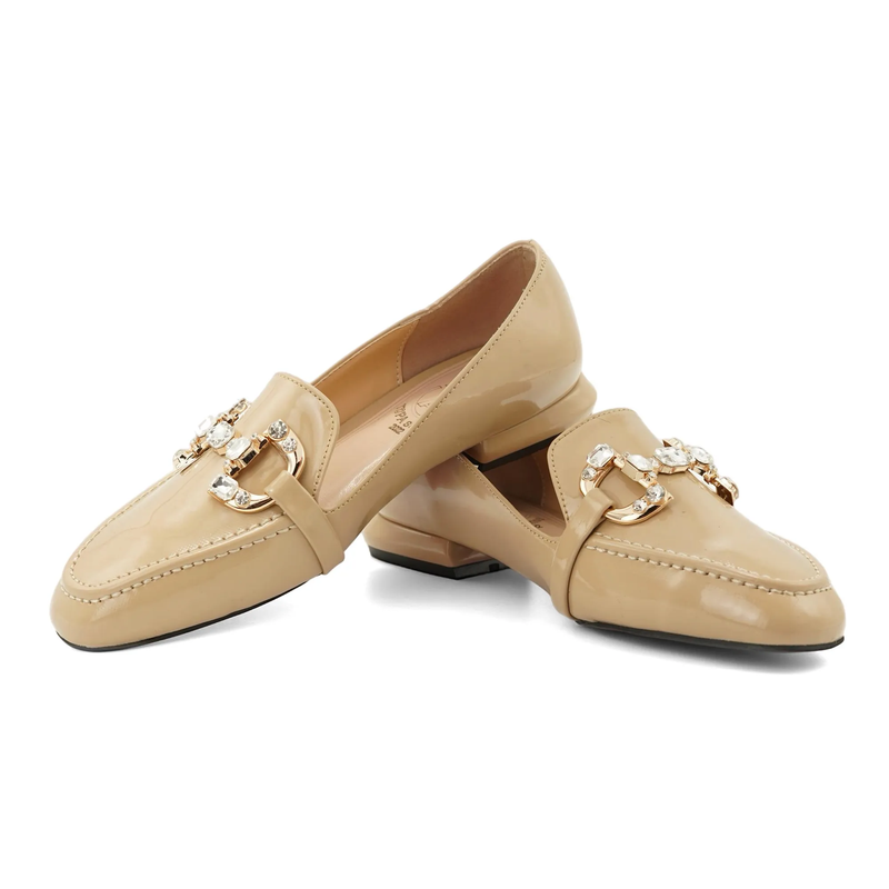 کفش کالج زنانه مدل Flat shoes - 0036_Creamy
