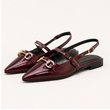 کفش کالج زنانه ورنی مدل Flat shoes - 0218 _ Black
