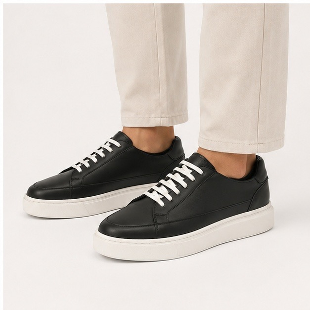 کفش ونس چرم طبیعی مردانه استار مدل Flat shoes - 0150