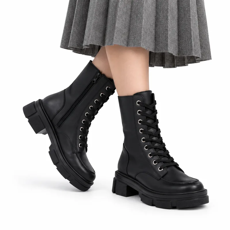 کفش نیم بوت زنانه مدل  Flat Ankle Boots - BT10