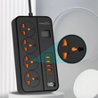 چندراهی و محافظ برق پرودو مدل PORODO BLUE POWER STRIP PB-FWCH034-BK