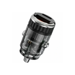 شارژر فندکی پرودو مدل PORODO DUAL PORT TRANSPARENT CAR CHARGER WITH PULL RING HANDLE PDFWCH086BK
