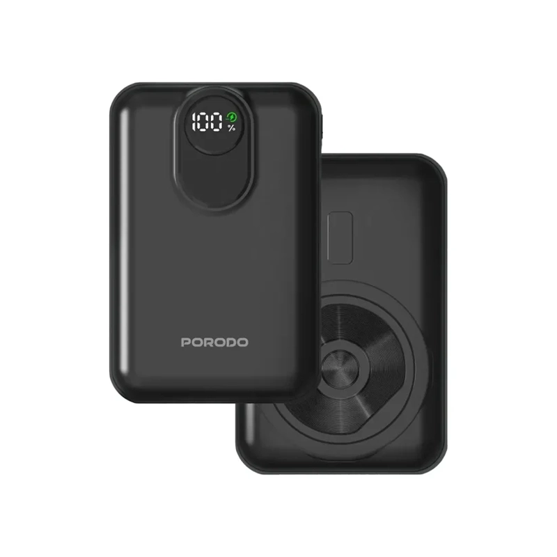 پاوربانک 20000 میلی آمپر مگسیف پرودو مدل PORODO MAGNEX MAGSAFE POWERBANK PDPBFCH099BK
