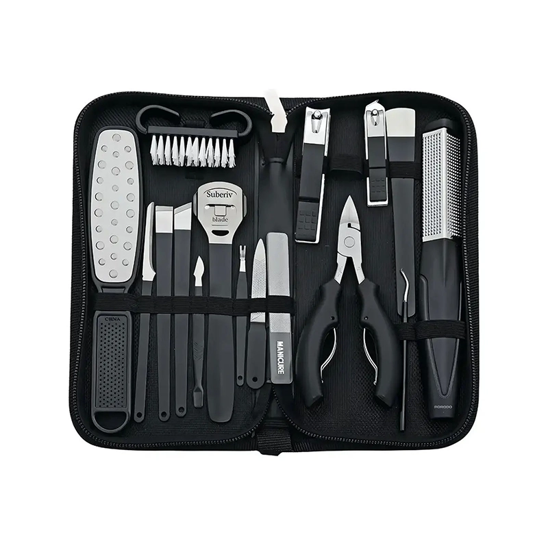 ست مانیکور و پدیکور 16 تکه پرودو مدل PORODO STAINLESS STEEL NAIL CLIPPER SET PDLFST8010BK