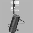 جارو شارژی و پاوربانک 6000 میلی آمپر پرودو مدل PORODO 160W CAR VACUUM CLEANER WITH PORTABLE POWER BANK PDS5BK