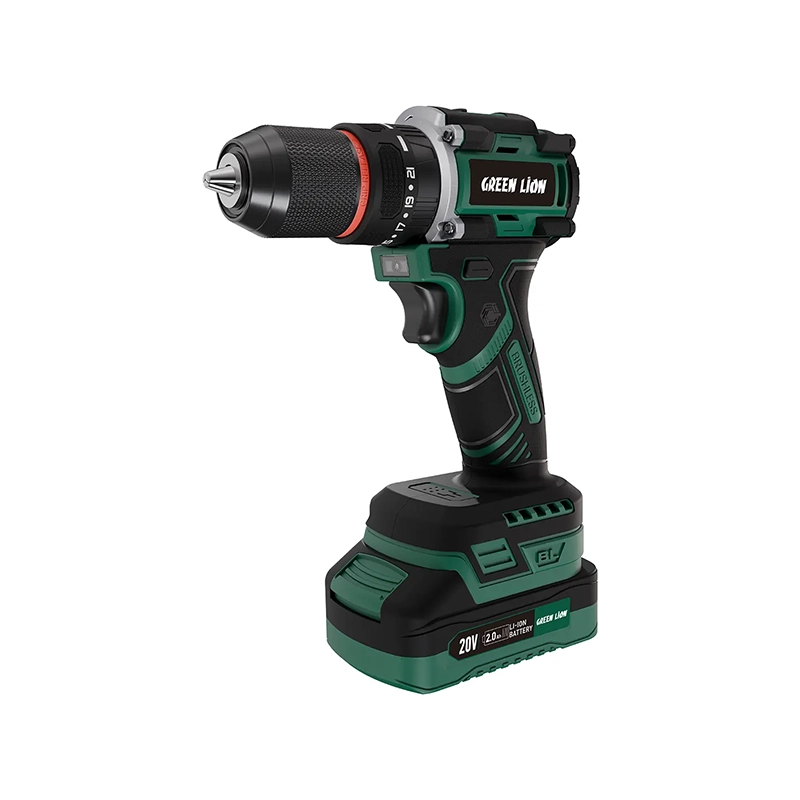 دریل و پیچ گوشتی شارژی گرین لاین مدل GREEN LION GD-12 EDGE PRO CORDLESS HAMMER DRILL GNGD12CODRGN