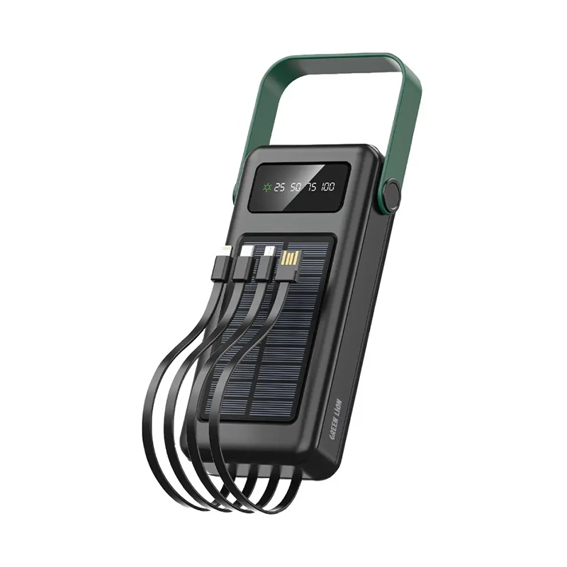 پاوربانک خورشیدی 30000 میلی آمپر گرین لاین مدل GREEN LION SOLAR MAX POWER BANK GNSLRPB30KBK