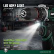 دریل شارژی گرین لاین مدل GREEN LION GD-13 POWER PRO CORDLESS HAMMER DRILL GNGD13D16VGN
