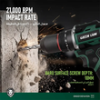 دریل شارژی گرین لاین مدل GREEN LION GD-13 POWER PRO CORDLESS HAMMER DRILL GNGD13D16VGN