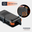 پاوربانک خورشیدی 20000 میلی آمپر پرودو مدل PORODO SOLAR POWER BANK PDPBFCH070BK