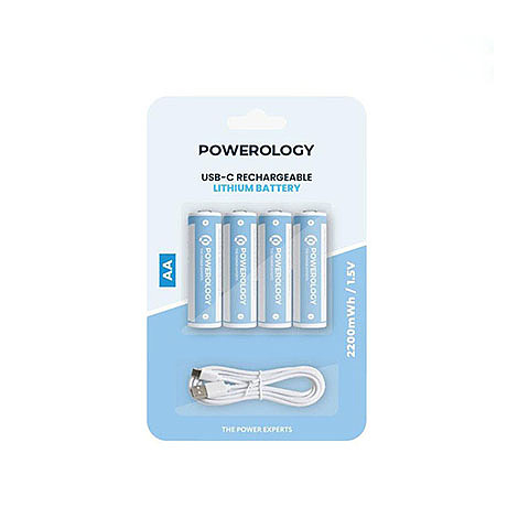 باتری نیم قلمی شارژی POWEROLOGY مدل PAAV2RBT