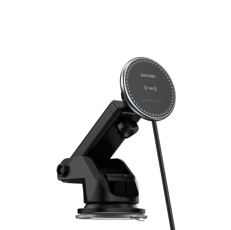 Wireless-holder-with-car-lighter-PORODO-model-15W-FAST-WIRELESS-CAR-CHARGER-MOUNT-3-IN-1-PD-MCCCM-BK