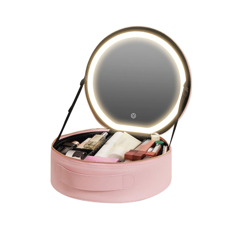 کیف لوازم آرایش با آینه چراغ دار گرین لاین مدل GREEN LION MAKEUP ORGANIZER PRO GNMAKEORGPK
