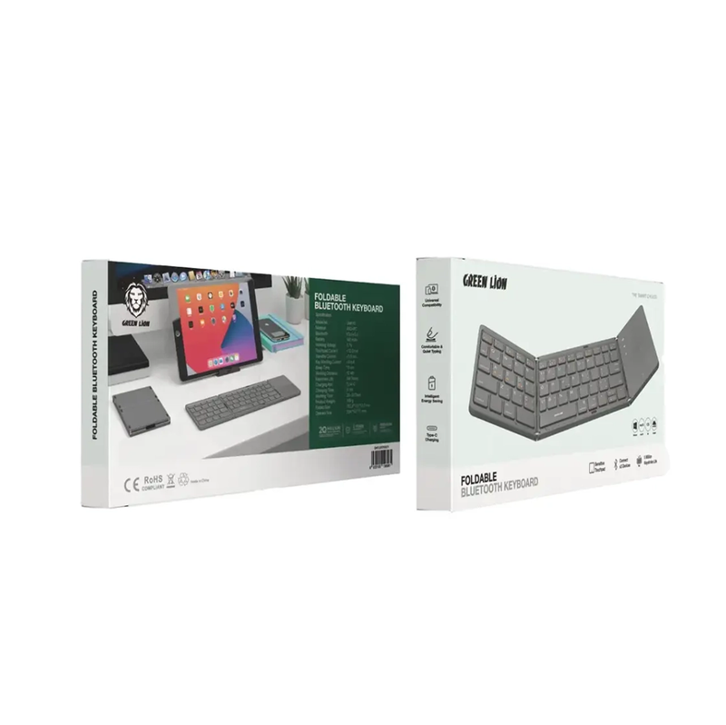 کیبورد تاشو بلوتوثی دارای تاچ پد گرین لاین مدل GREEN LION FOLDABLE GNFLDBTKBGY