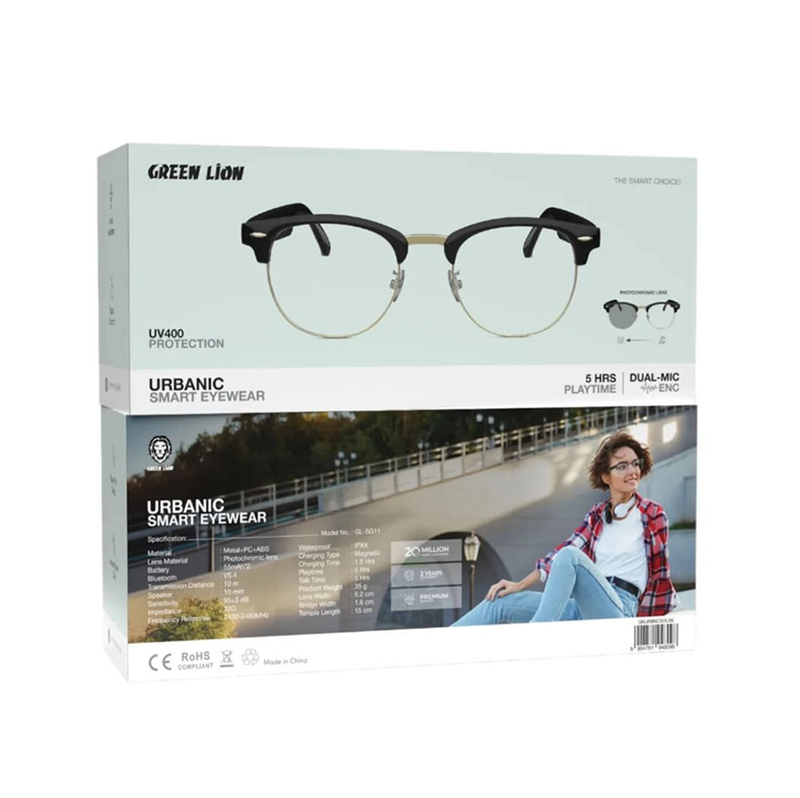 عینک فتوکرومیک هوشمند گرین لاین مدل GREEN LION URBANIC SMART EYEWEAR GL-SG11