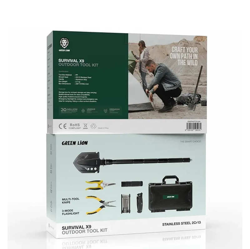 ست ابزار کمپینگ گرین لاین مدل GREEN LION SURVIVAL X9 GNSRX9TOOLBK