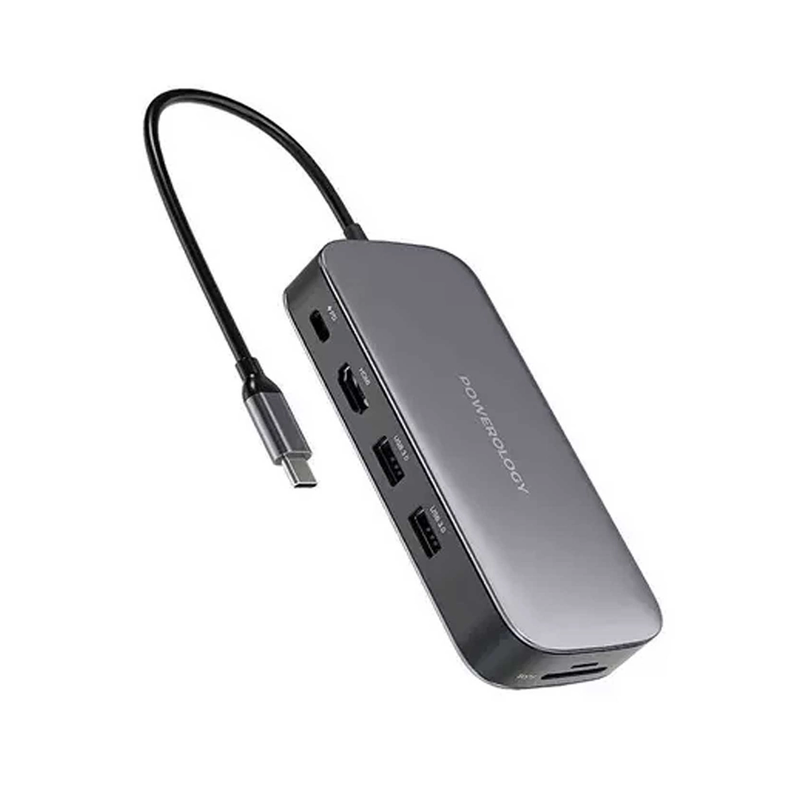 هاب تایپ سی پاورولوژی مدل POWEROLOGY 256GB USB-C HUB & SSD DRIVE PWSDHB256