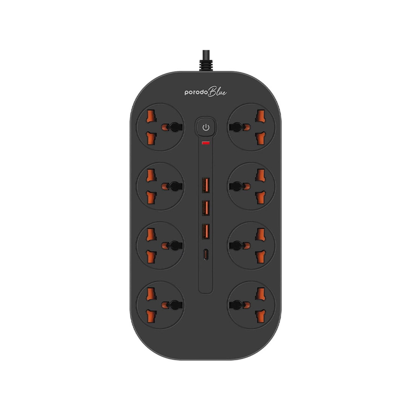 PORODO POWER STRIP PB-FWCH035-BK