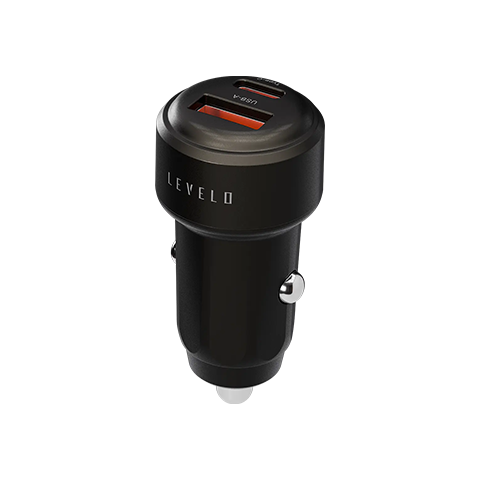 شارژر فندکی با کابل تایپ سی به تایپ سی لولو مدل LEVELO NORI MINI 60W LVLNORI60WCCGGY