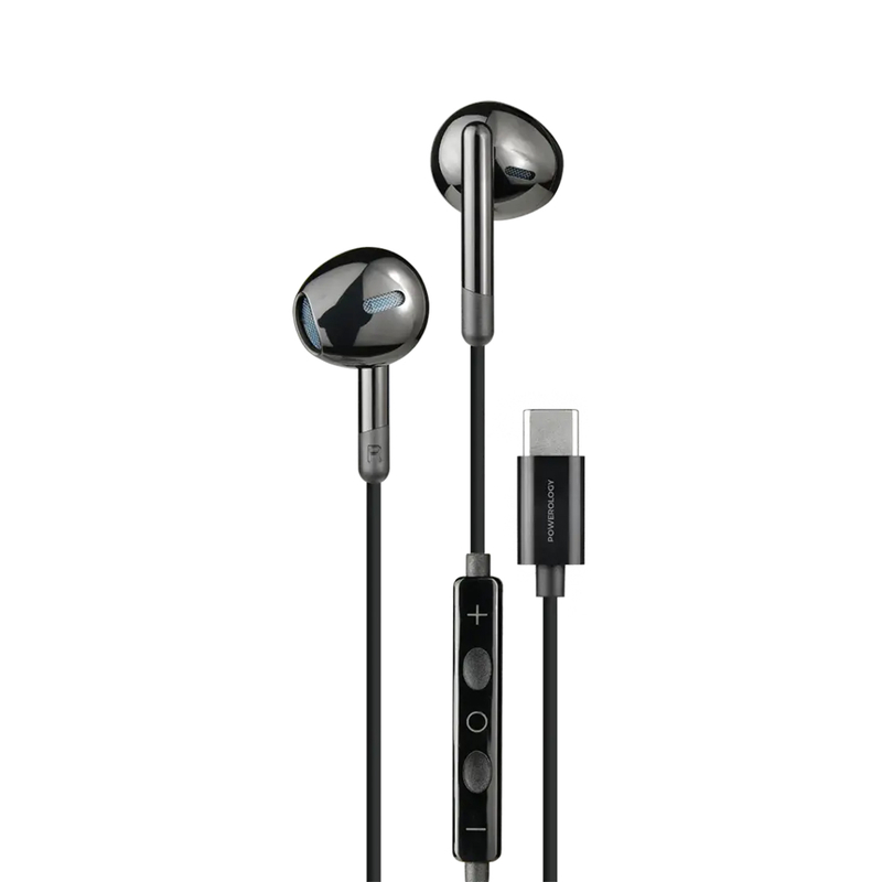  هندزفری سیمی تایپ سی پاورولوژی مدل Powerology Stereo Earphones PWEPHCR17BK