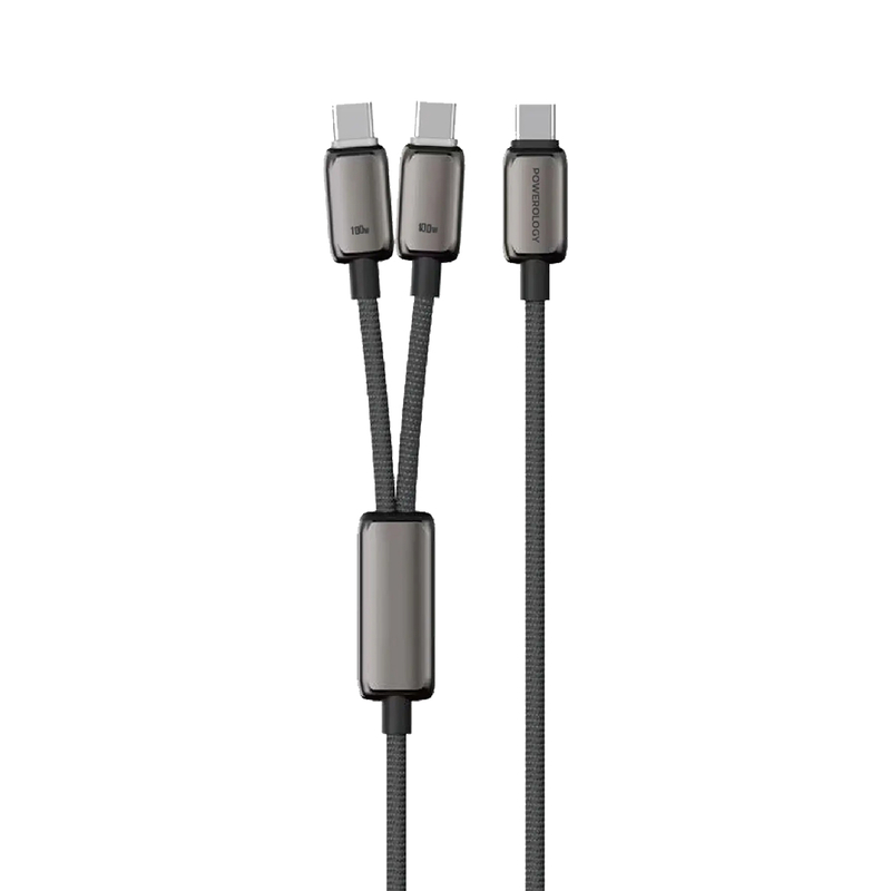 کابل شارژ  پاورولوژی مدل POWEROLOGY ZINCO SERIES PWDC100DGY