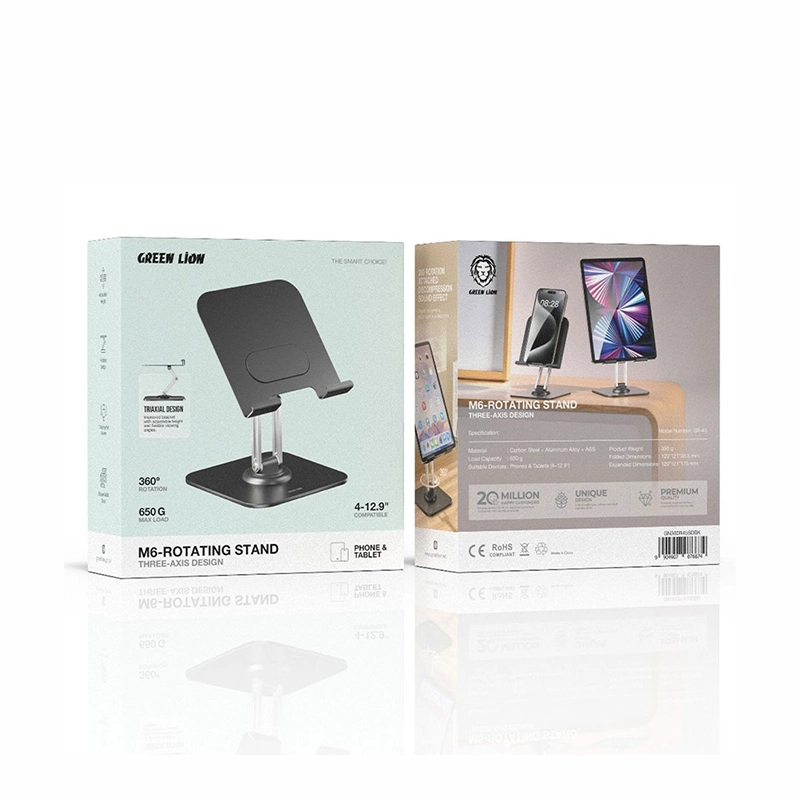 استند موبایل و تبلت سه محوره گرین لاین مدل Green Lion M6-Rotating Stand Three-Axis Design