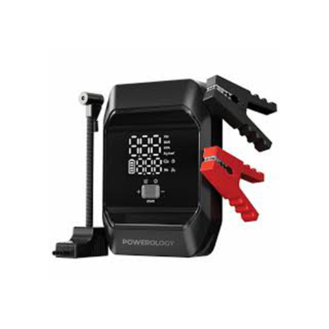 جامپ استارتر و پمپ باد چراغ دار قابل حمل  پاورولوژی مدل POWEROLOGY INFLATE BOOST JUMP STARTER PWKF03M