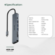 هاب 7 پورت تایپ سی گرین لاین مدل GREEN LION 7 IN 1 USB-C HUB GHB-9 GN7N1CHUB