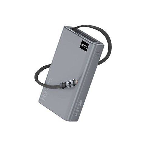 پاوربانک 10000 میلی آمپر گرین لاین مدل GREEN LION RETRACTABLE 35W GL-PX8 GNRET35W10