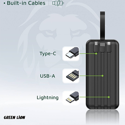 پاوربانک 50000 میلی آمپر گرین لاین مدل GREEN LION POWER TANK GL-PBT50 GNPWT50KPB