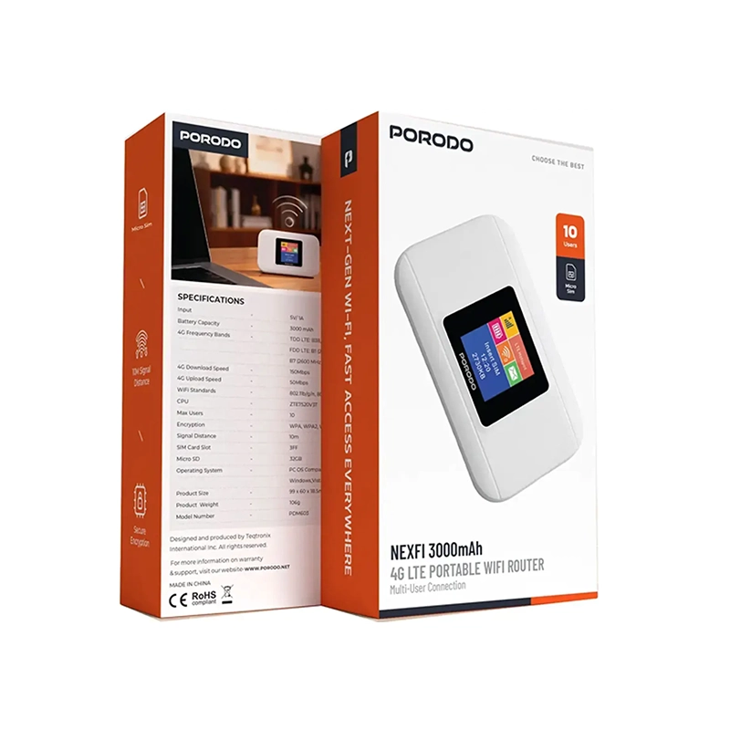 مودم سیم کارتی همراه پرودو مدل PORODO NEXFI 3000MAH PDM603