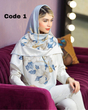 روسری ابریشم توییل دست دوز 3709 