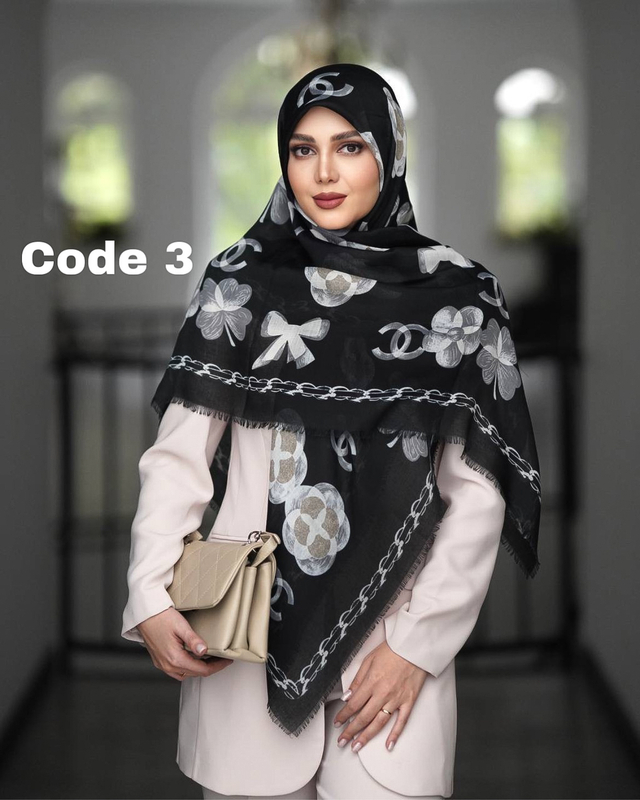 روسری نخ مودال ترک پک مشکی 4372