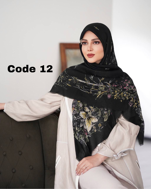  روسری نخ مودال ترک پک مشکی 4372