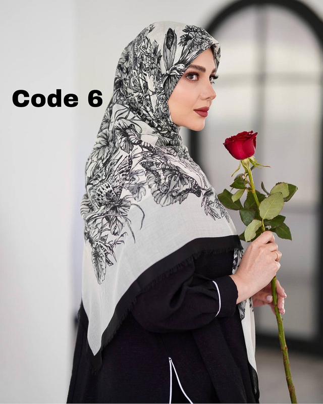  روسری نخ مودال ترک پک مشکی 4372