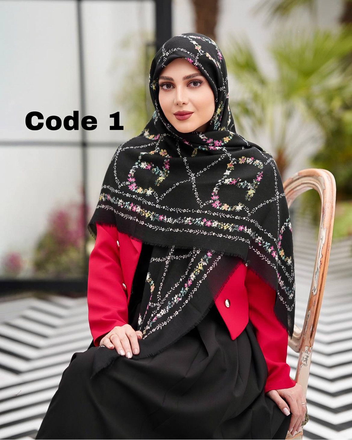 روسری نخ مودال ترک پک مشکی 4372