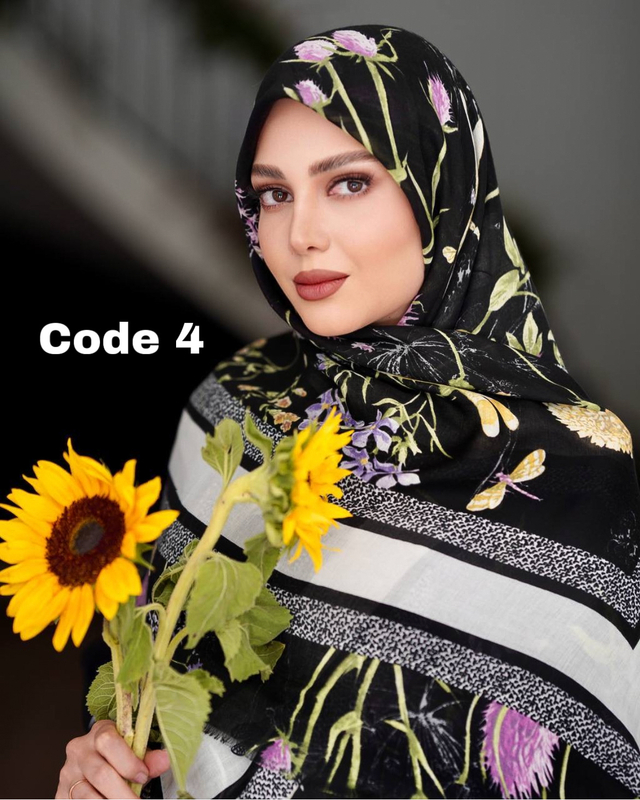  روسری نخ مودال ترک پک مشکی 4372