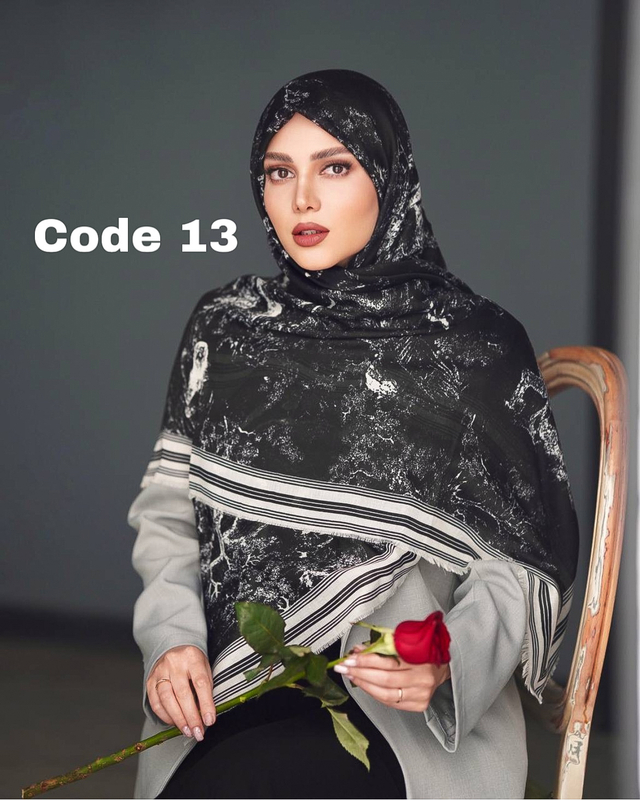  روسری نخ مودال ترک پک مشکی 4372