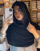 شال پلیسه مشکی حاشیه کار شده وارداتی 4366