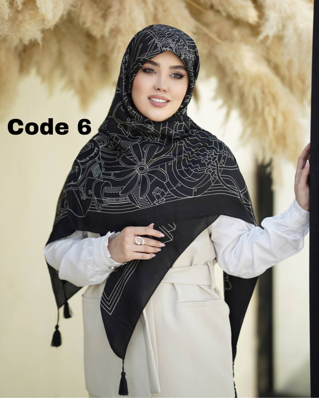 روسری نخ سیا اسکارف وارداتی 3621