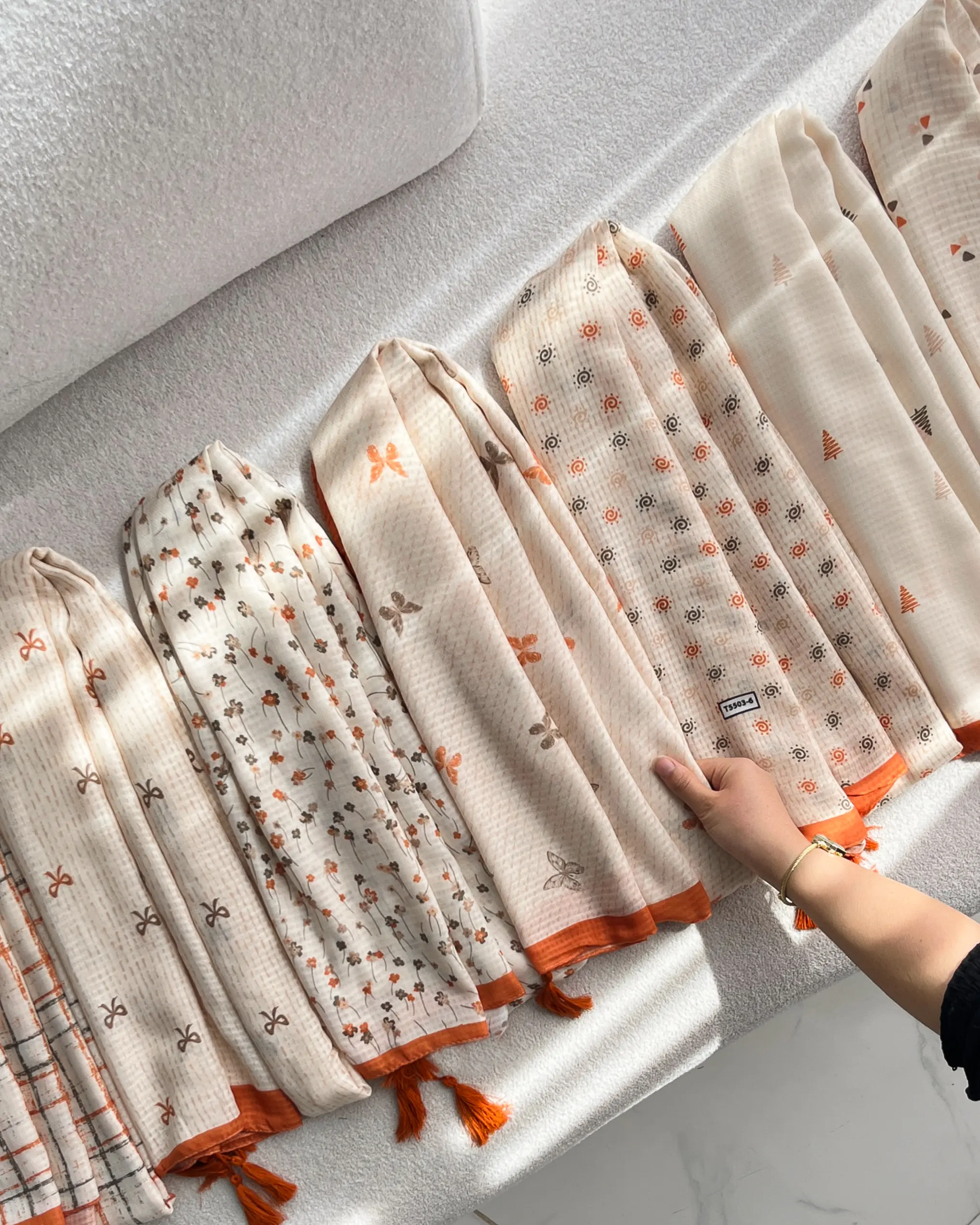 شال میکس نارنجی اسمارتیزی 4456